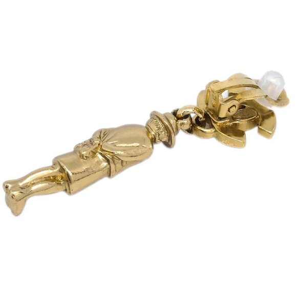 Chanel Dangle Earrings Clip-On Gold 02P 185851 - Picture 3 of 4